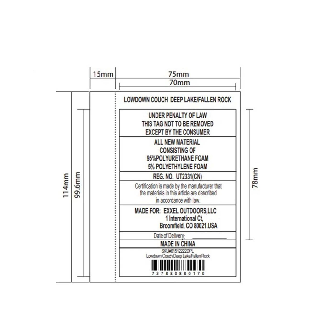 Kelty Lowdown Couch - Deep Lake/Fallen Rock 8 Kelty Lowdown Couch - Deep Lake/Fallen Rock - Image 6